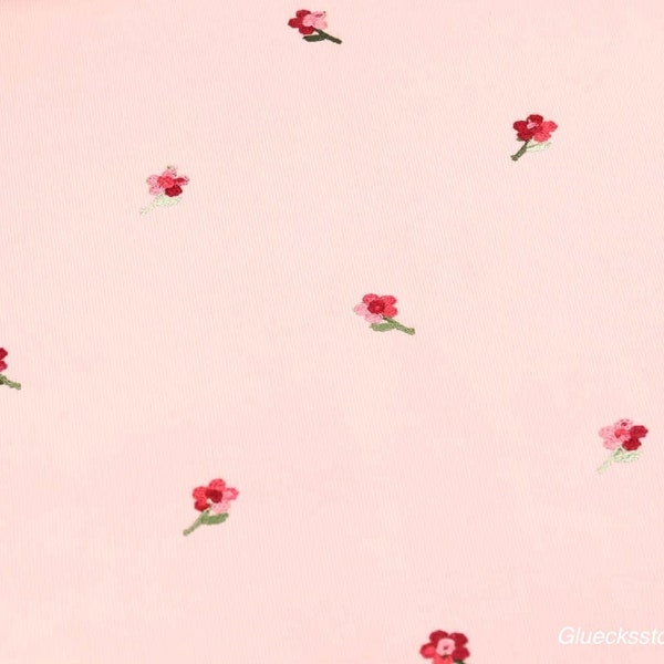 Babycord  Rosa zarter  mit rosaroten Blüten