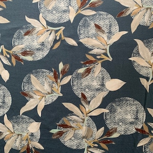 Gray blue viscose jersey floral fashion