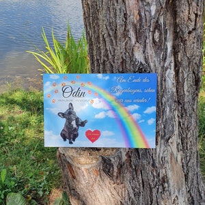 Animal gravestone | gravestone | Rainbow Bridge | Gravestone for animals with date and desired text