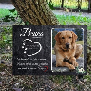 Animal gravestone | gravestone | Memorial plaques for pets made of aluminum dibond with a slate look