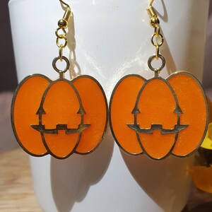 Resin Halloween Pumpkin Earrings image 1