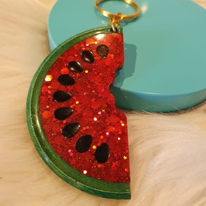 Glittery Resin Watermelon Keychain/Pendant