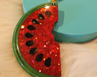 Glittery Resin Watermelon Keychain/Pendant