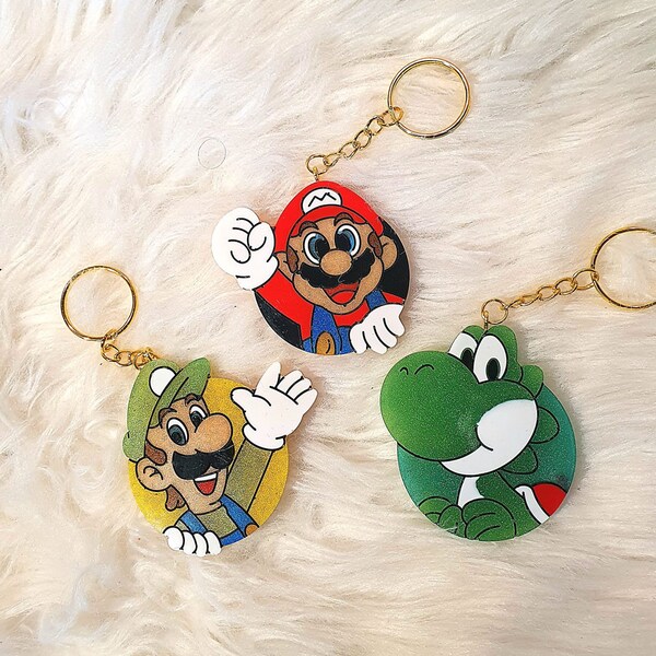 Mario Character Keychain Etsy
