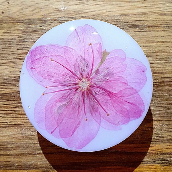 Real Pressed Cherry Blossom Phone Grip - Unique Sakura Pop Grip for Mobile Phones