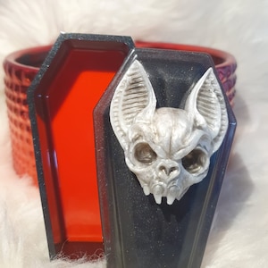 Resin Vampire Coffin Trinket Box with Lid