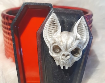 Resin Vampire Coffin Trinket Box with Lid