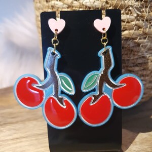 Cute Resin Cherry Dangle Earrings