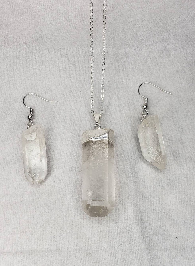 Clear quartz necklace set