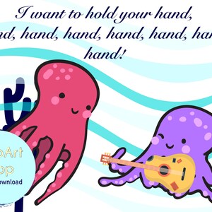 Carte de Saint-Valentin Octopus / Beatles Téléchargement numérique