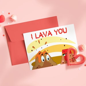 Descarga digital de la tarjeta de San Valentín del volcán