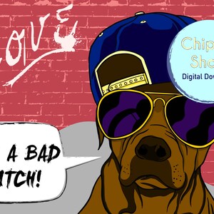 Carte de Saint-Valentin chien gangster à téléchargement numérique