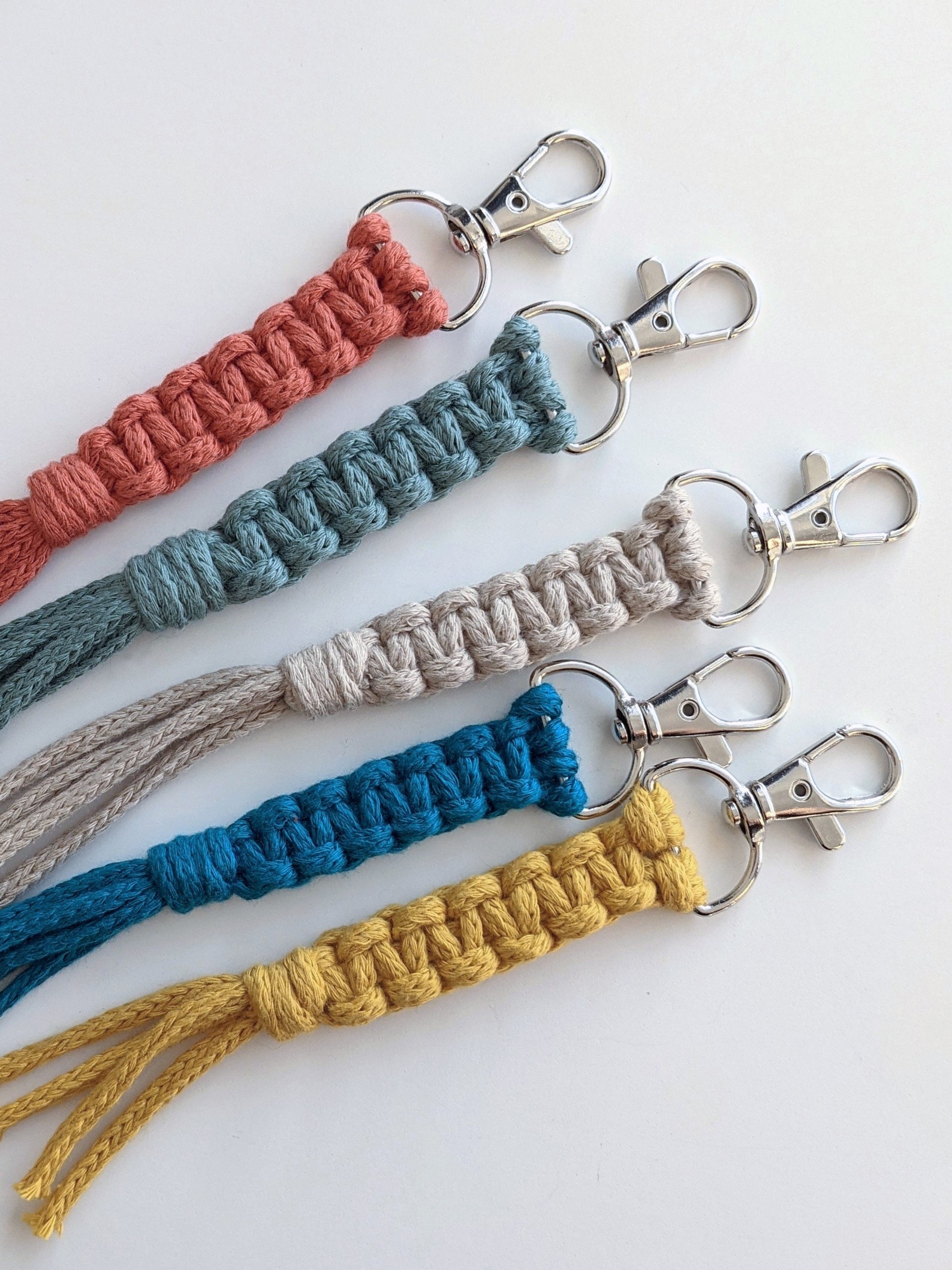 Sustainable Macrame Flat Knot Keyring Handmade Using Etsy