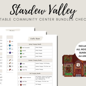Stardew Valley Checklist Community Center Bundles and Rooms, Digital Download, A4 and A5, All Bundles and Rooms Included