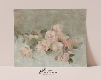 Vintage Roses Print | Flower Painting | Floral Still Life | Vintage French Country Decor | Mailed Art Print | ROSES | 233P