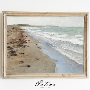 Vintage Coastal Print | Beach Painting | Beach House Decor | Coastal Wall Art | Spring Decor | Printable | COASTLINE | 604