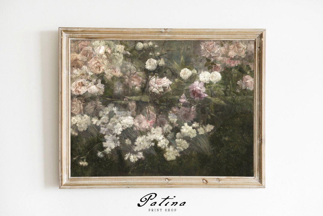 Vintage Rose Painting | Floral Art Print | Spring Decor | French ...