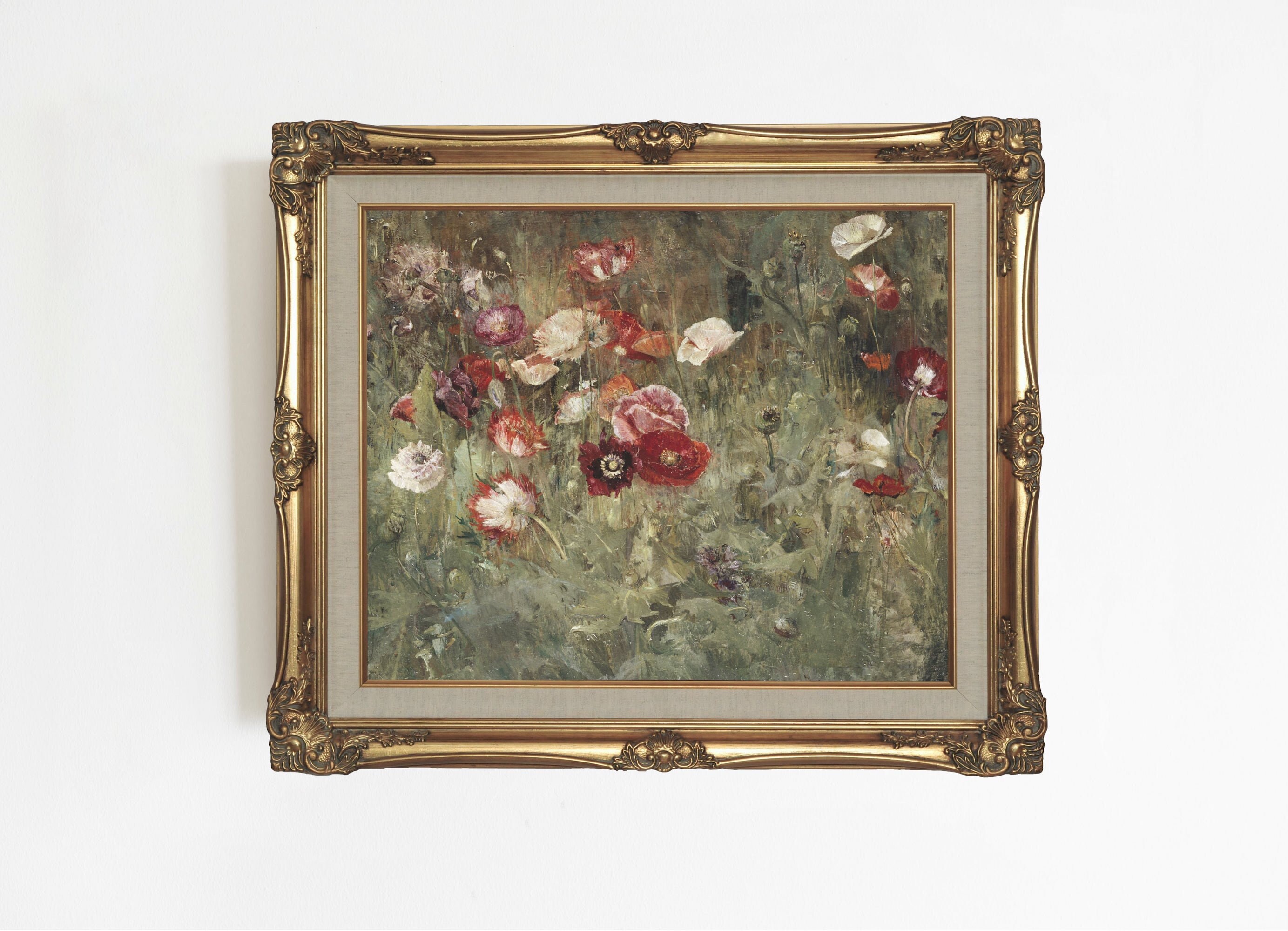 Vintage Flower Print | Floral Painting | French Cottage Decor ...