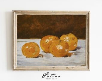 Vintage Fruit Print | Orange Still Life Painting | French Vintage Art | Antique Still Life | Digital Download | ORANGES | 547