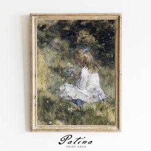 Portrait of a Girl | Spring Floral Decor | Nursery Wall Art | Vintage Print | Printable Wall Art | FLOWER GIRL | 446