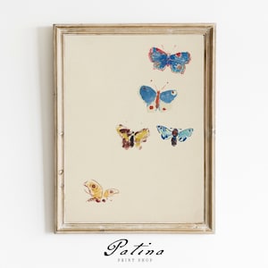 Vintage Butterfly Print | Butterfly Watercolor Painting | Butterfly Wall Decor | Vintage French Art | BUTTERFLIES | 458