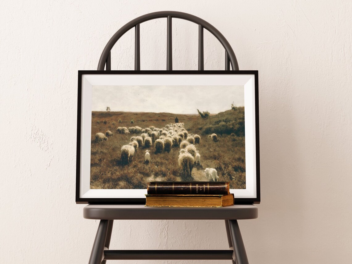 Sheep Painting | Vintage Art | Farmhouse Wall Decor | Animal Art Print ...