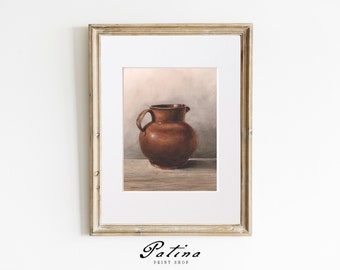 Vintage Farmhouse Kitchen Painting | Rustic Kitchen Jug Print | Country Kitchen Decor | Printable Wall Art | WATER PITCHER | 532