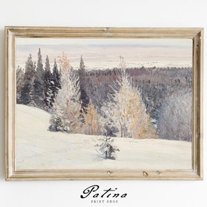 Vintage Winter Landschaft | Winterbaum Poster | Bauernhaus Dekor | Verschneite Landschaft | Vintage Printable | WINTERTAG | 801