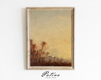 Vintage Tropical Tree Painting | Palm Tree Print | Botanical Art | Printable Wall Art | Downloadable Art | PALMS | 291