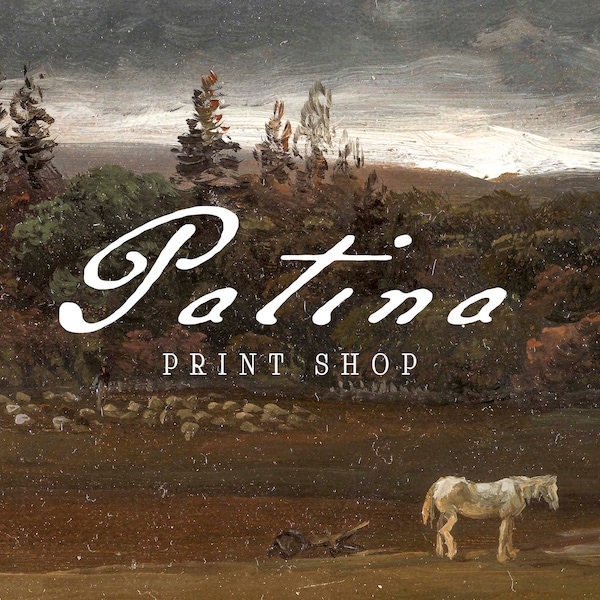 PAISAJE CON CABALLO / Cuadro vintage / Impresión de paisaje con caballos / Pintura de paisaje / Pintura de caballos / Arte mural de granja / Imprimible / 312