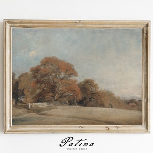 Vintage Fall Art | Autumn Landscape Painting | Fall Decor | Autumn Decor | Printable Wall Art | AUTUMN FENCE | 708