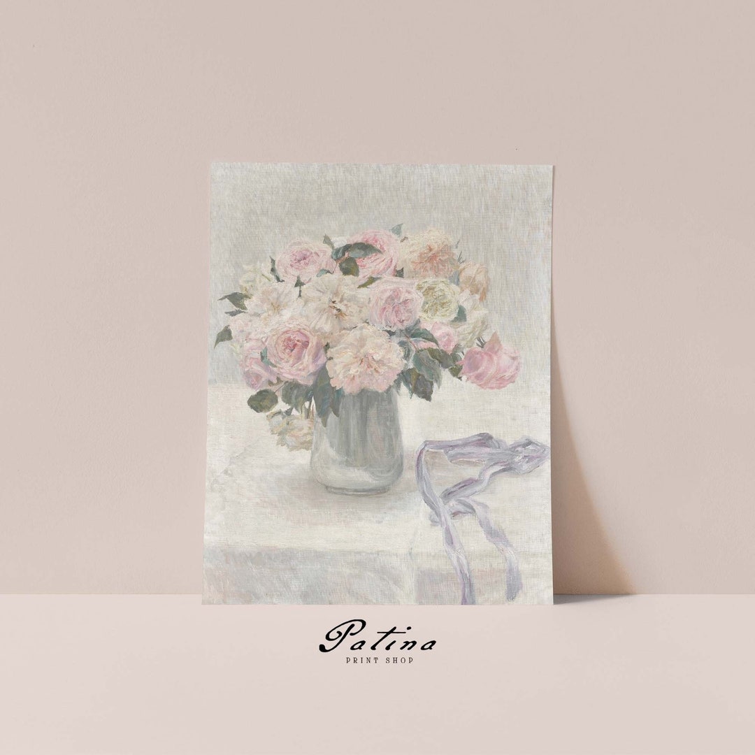 Vintage Roses Painting | Flower Still Life | Rose Art Print | French ...
