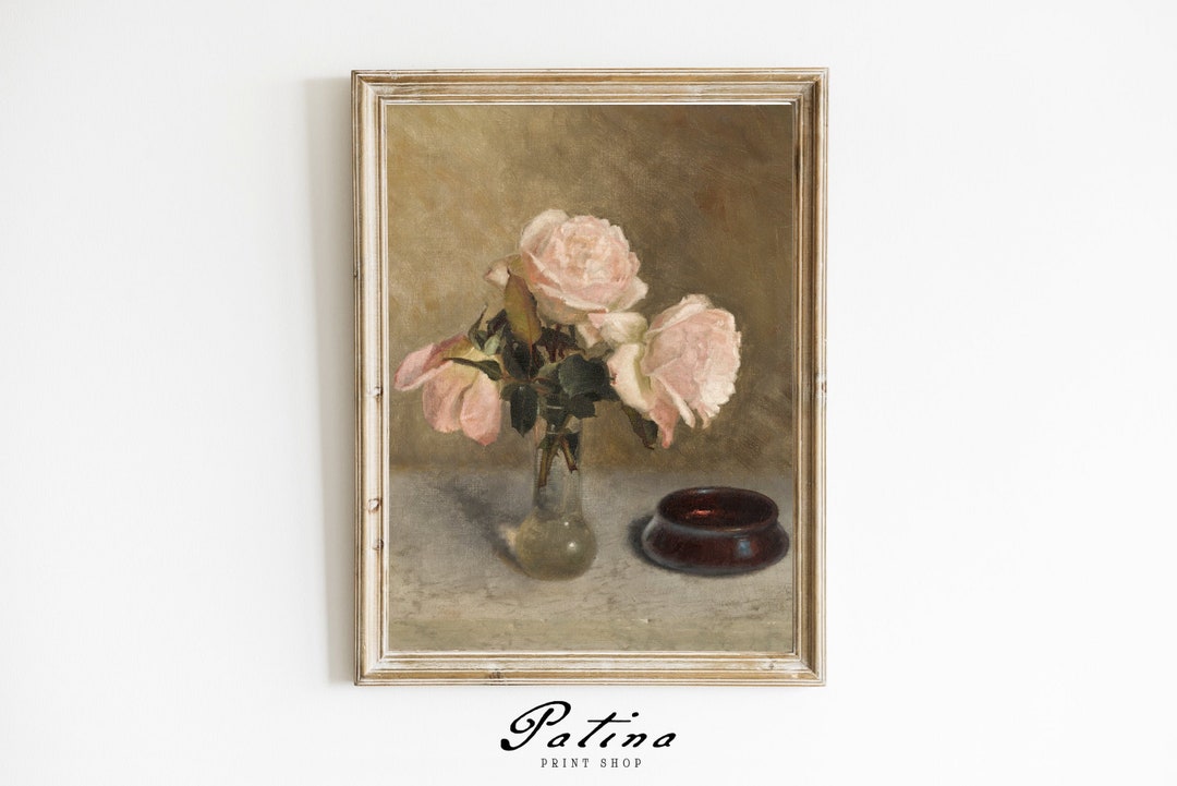 Roses Still Life Painting | Vintage Roses Print | Antique Flower ...