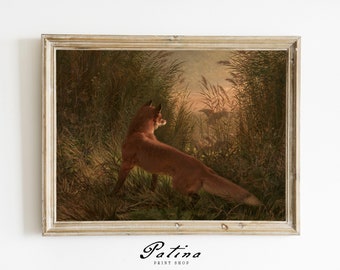 Hunting | Vintage Animal Print | Printable Wall Art | Downloadable Art | FOX | 310