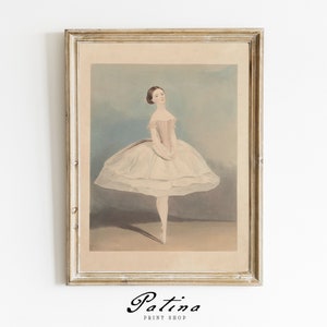 Vintage Ballerina Print | Girls Room Ballet Art | Antique Ballet Painting | Ballet Dancer Art | Vintage Printable | Nursery Wall Decor | 462