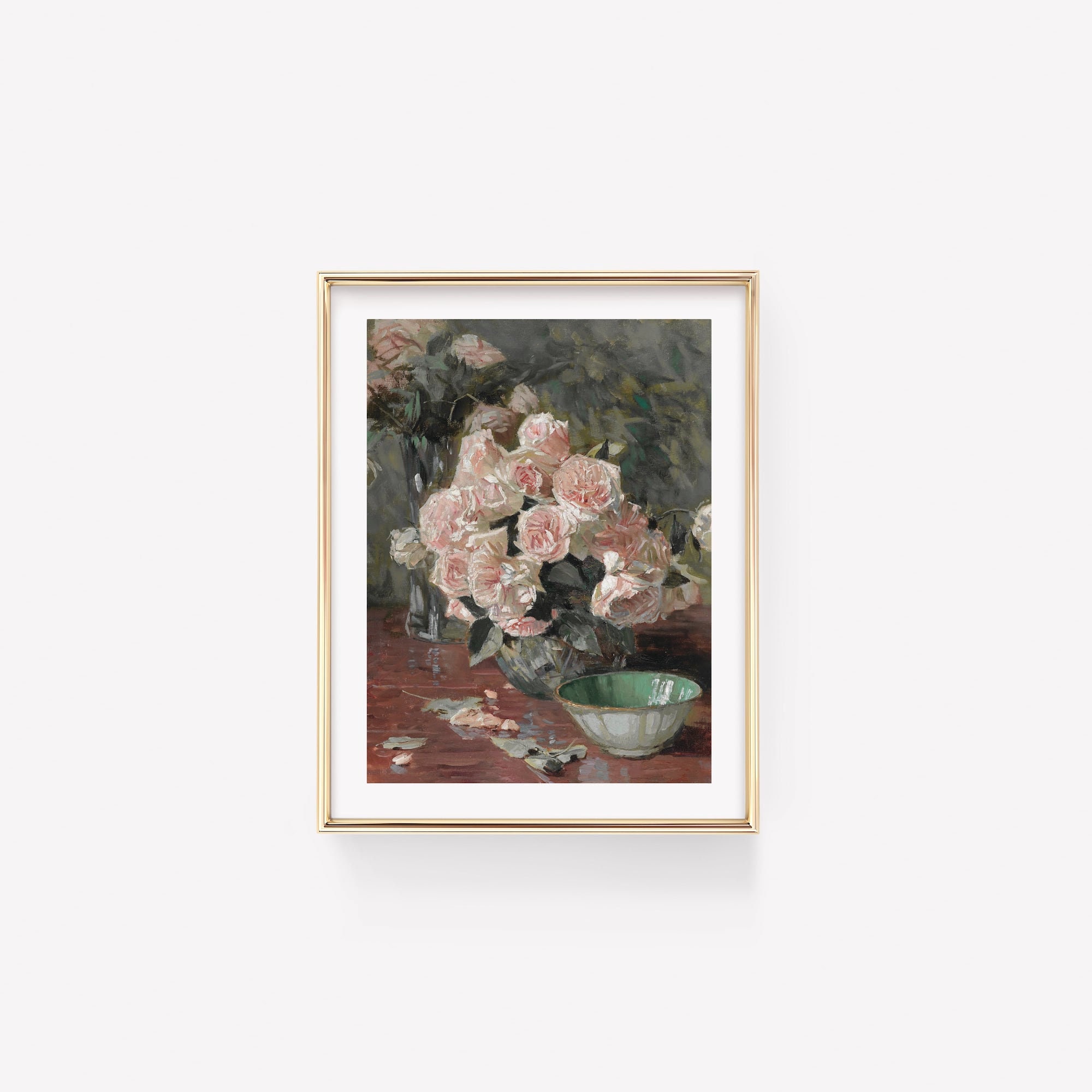 Vintage Roses Painting Flower Still Life Rose Art Print - Etsy