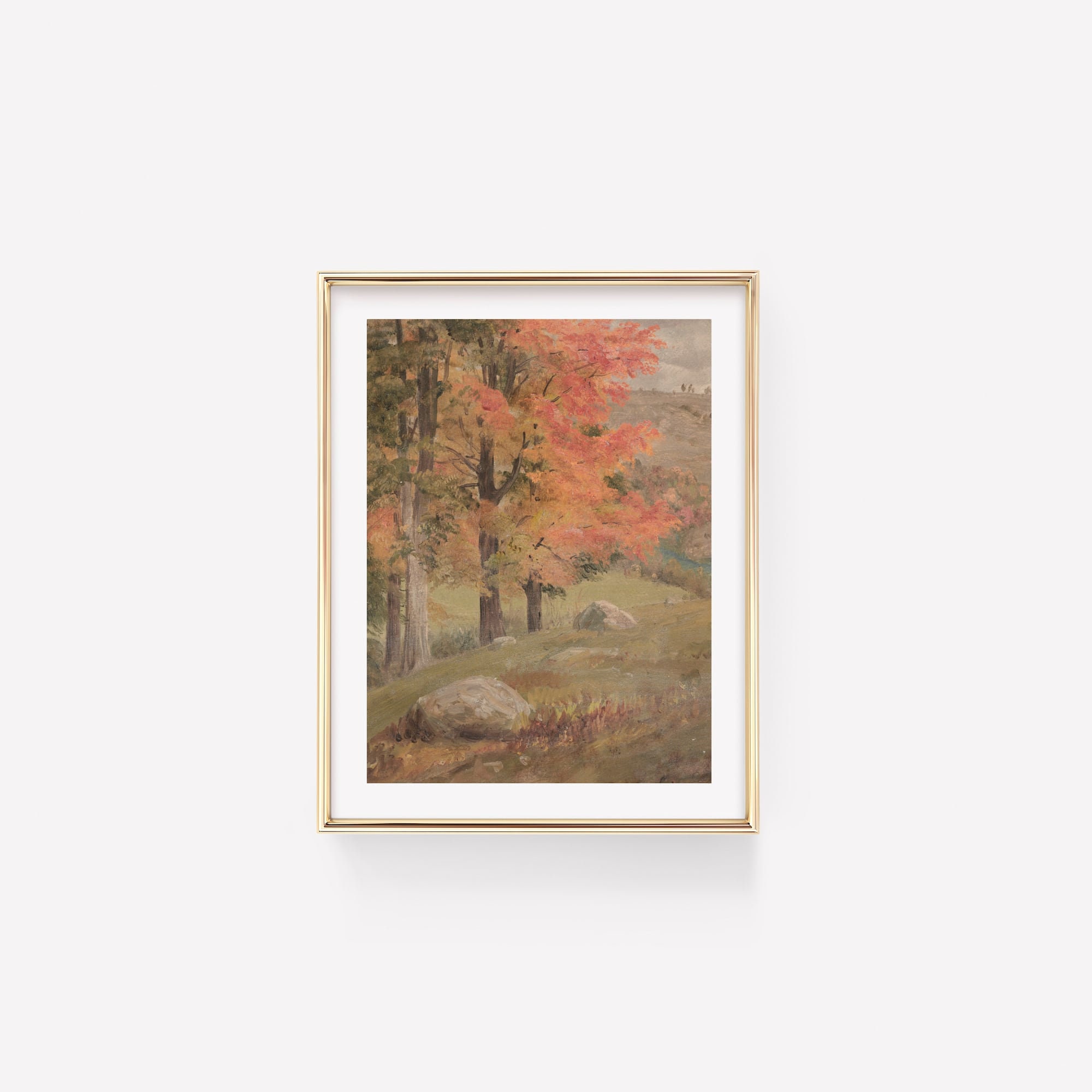 AUTUMN TREES Tree Nature Print Vintage Landscape Painting - Etsy