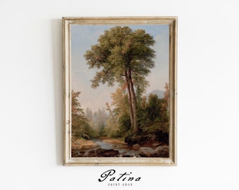 Nature Painting | Vintage Prints | Tree Landscape Painting | Rustic Decor | Printable Wall Art | REGAL TREE | 414