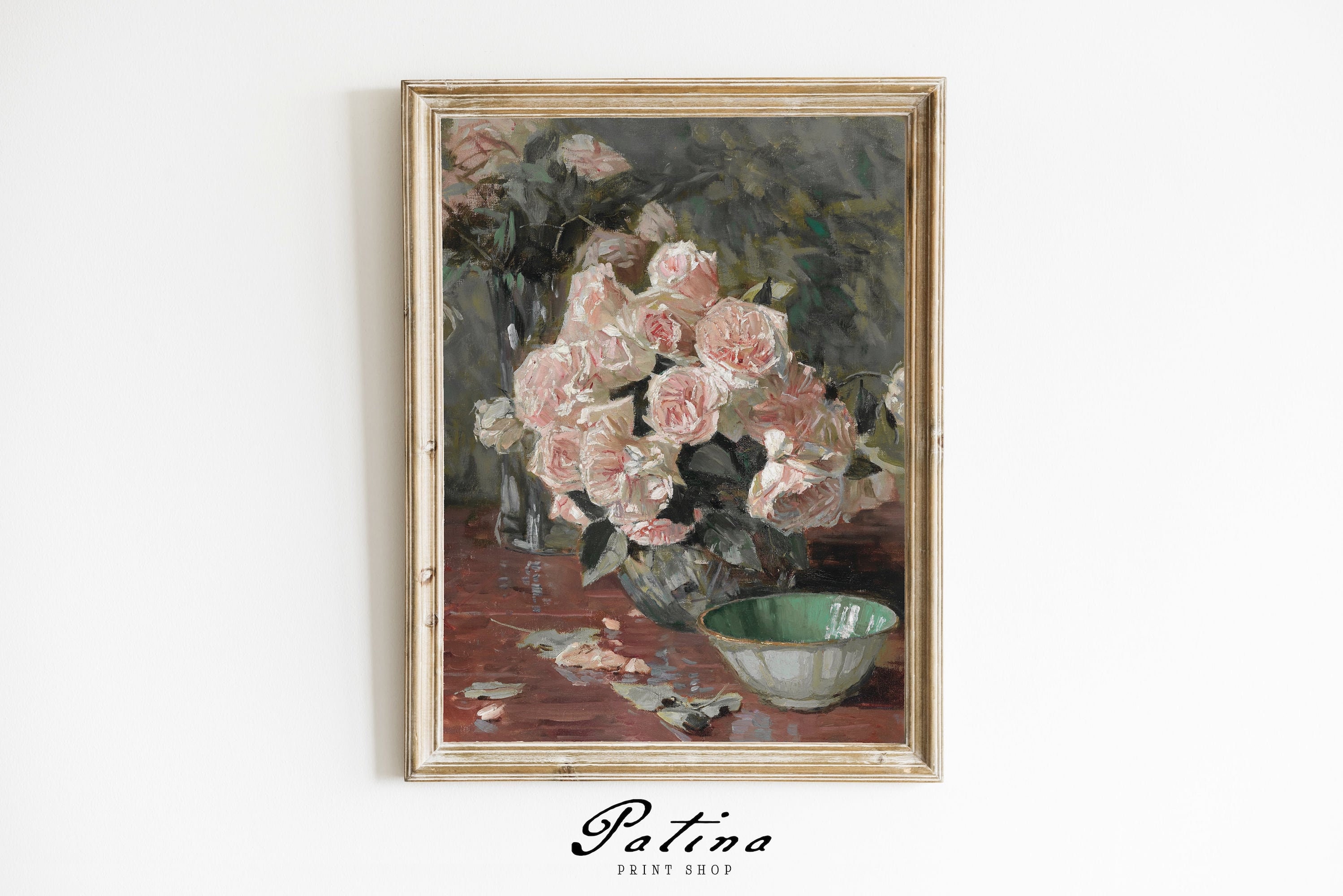 Vintage Roses Painting Flower Still Life Rose Art Print - Etsy