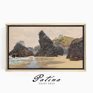 Samsung Frame TV Art | Vintage Seaside Painting | Coastal Farmhouse Decor | TV Art | Digital Download | COVE | 703T