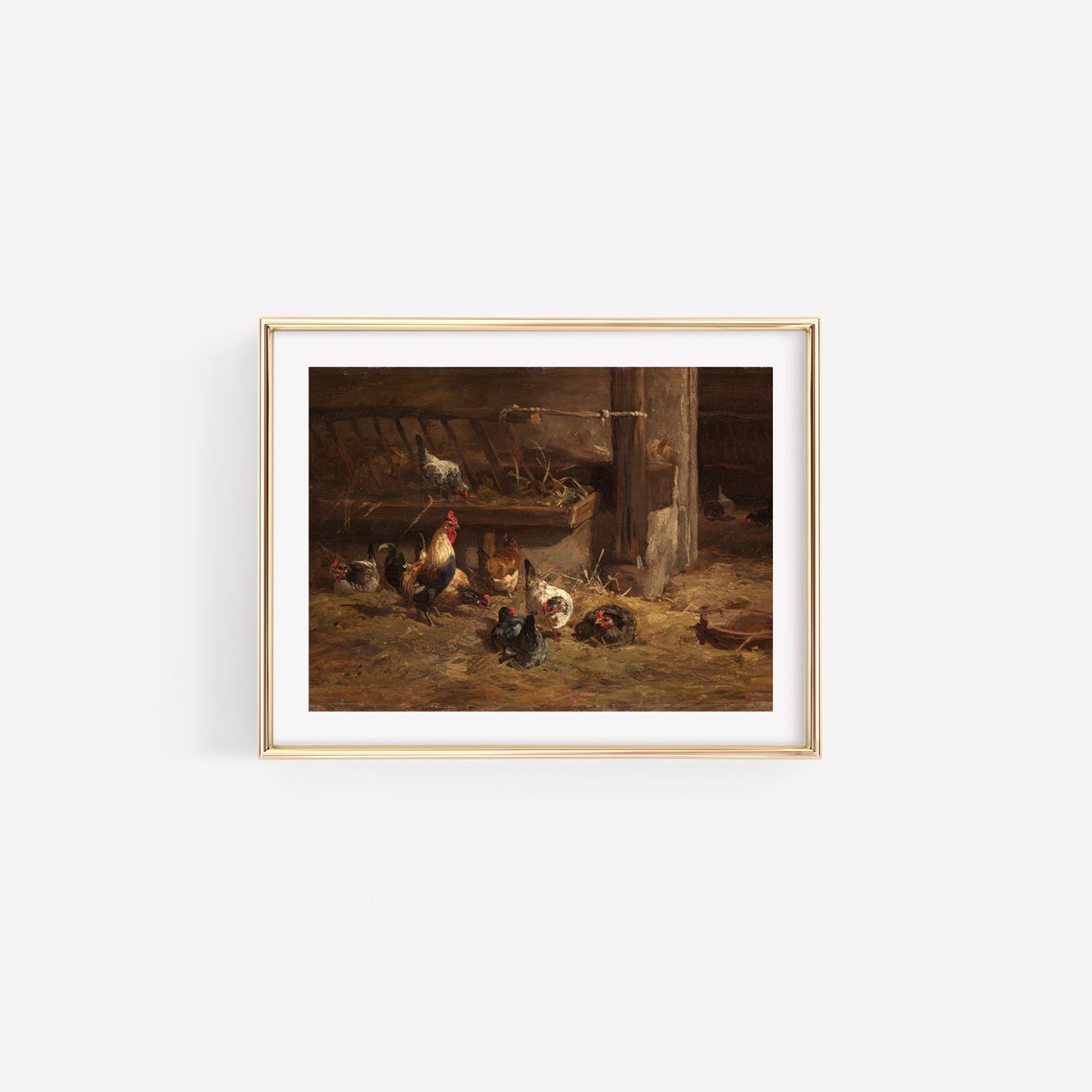 Chicken Painting Rooster Kitchen Décor Vintage Animal - Etsy