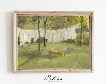 Vintage Farmhouse Laundry Painting | Laundry Room Décor | Laundry Room Art |Digital Download | LAUNDRY | 274