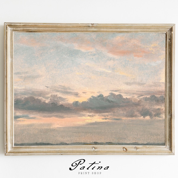 Sunset Painting | Cloud Print | Cloud Painting | Farmhouse Décor | Downloadable Art | Printable Wall Art | SUNSET | 207