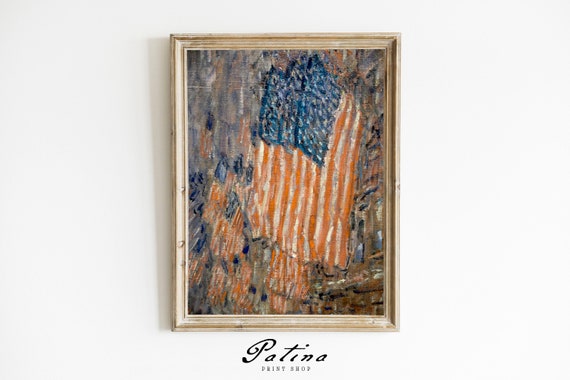 American Flag Print | America Wall Art | Vintage Painting | Flag Art | Americana | Downloadable Art | Printable Wall Art | FLAG | 226