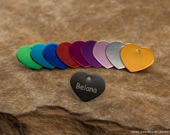 Hundemarke/Tiermarke/Anhänger "Herz" mit Gravur