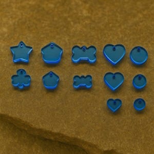Tiermarke Hundemarke Anhänger aus Plexiglas transparent Blau mit Gravur