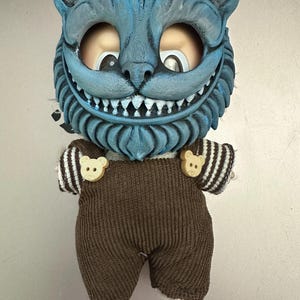 Smiling Cat Labubu Halloween Mask Hand Painted 3D Printed