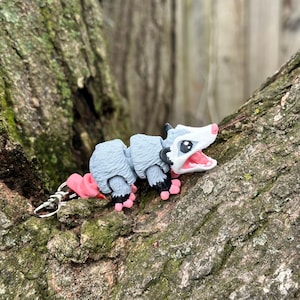 Opossum 3D Printed Charm Keychain
