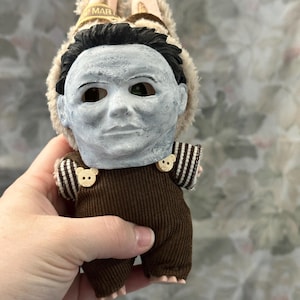 Horror Monster Shape  Labubu Halloween White Mask Hand Painted 3D Printed