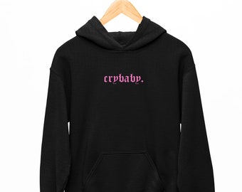 Crybaby Goth Hoodie (Lil Peep Hoodie, Lil Peep Clothing, Lil Peep Shirt, Alt Clothing, Egirl Clothing, Pastel Goth Clothes, Plus Size Goth)
